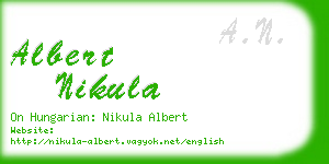 albert nikula business card